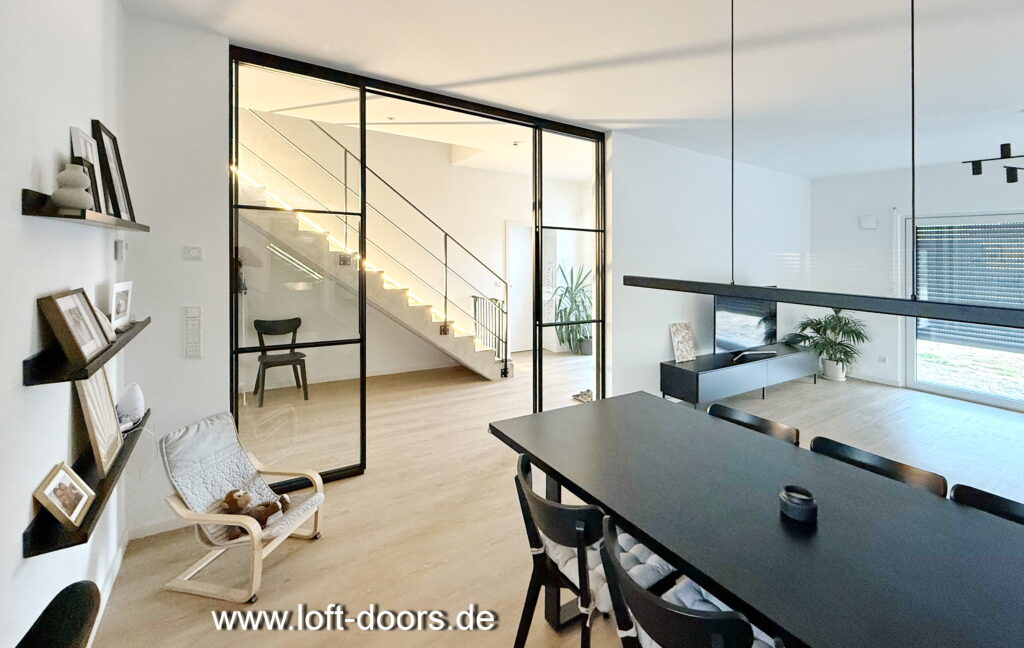 Loft Schiebetür – Anblick aus Wohnzimmer